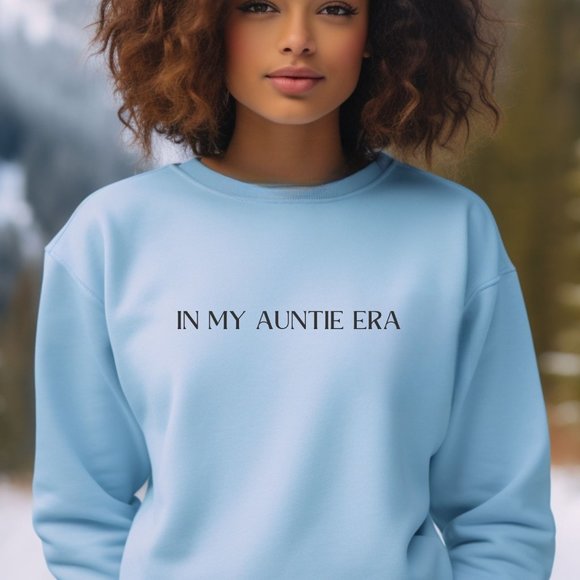 In My Auntie Era Pink Long Sleeve Crewneck Unisex Sweatshirt - Picture 7 of 8